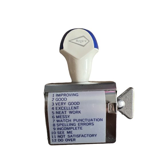 Vintage W.T Rogers‎ Teacher Rubber Stamp With 2 Different Phrases Brand New - Picture 3 of 6